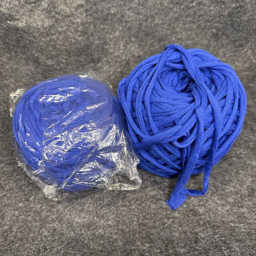 T-Shirt Yarn for Crocheting with Hook, 2 Pack 520g‎ Sapphire Blue